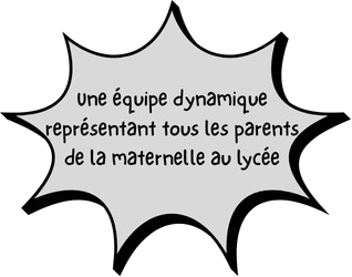 Une équipe dynamique représentant tous les parents de la maternelle au lycée