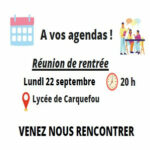 date réunion de rentrée présentation association répondre questions