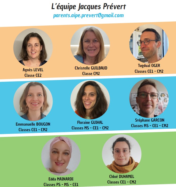Vos représentants de l' Association Indépendante de Parents d' Eleves de Carquefou - École Jacques Prévert