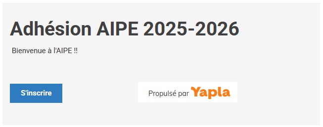 Adhésion AIPE 2025-2026 via Yapla